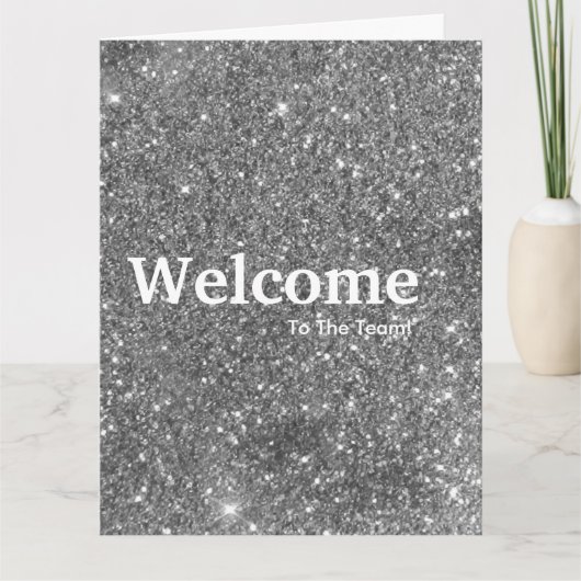 Neuer Welcome Gold Glitzer Karte (Vorderseite)