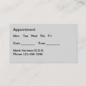 Neuer Zahnarztberuf Visitenkarte (Rückseite)