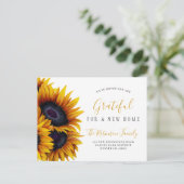 Neuer Zuhause-Erntedank-Adresswechsel Ankündigungspostkarte (Stehend Vorderseite)