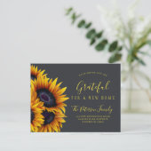 Neuer Zuhause-Erntedank-Adresswechsel Ankündigungspostkarte (Stehend Vorderseite)