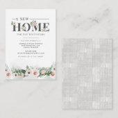 Neuer Zuhause - Florale Adressenänderung Mitteilungskarte (Vorne/Hinten)