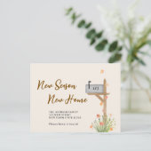 Neuer Zuhause-Herbst-Ankündigung für die neue Sais Ankündigungspostkarte (Stehend Vorderseite)