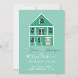 Neuer Zuhause Holiday Light Green Feiertagskarte