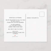 Neuer Zuhause-Hundeschub Ankündigungspostkarte (Rückseite)