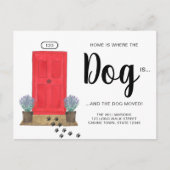 Neuer Zuhause-Hundeschub Ankündigungspostkarte (Vorderseite)