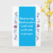 NEUER ZUHAUSE-NEUER ANFANG IN IHREM LEBEN! KARTE (Gelbe Blume)