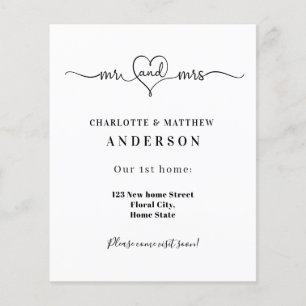 Neuer Zuhause vor kurzem verheiratete Adresse bewe Flyer