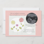 Neuer Zusatz Rosa Foto Schwangerschaft Ankündigung (Vorderseite)