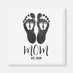 Neuer Zwillings-Mama-Baby-Fußabdrücke-Script-ET-Da Magnet