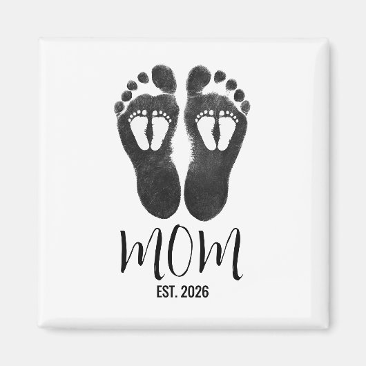 Neuer Zwillings-Mama-Baby-Fußabdrücke-Script-ET-Da Magnet (Vorne)