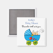 Neuer Zwillingsbabys im Kinderwagen Magnet (Vorderseite/Rückseite)