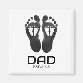 Neuer Zwillingsvater Baby Fußabdrücke Geschätztes Magnet