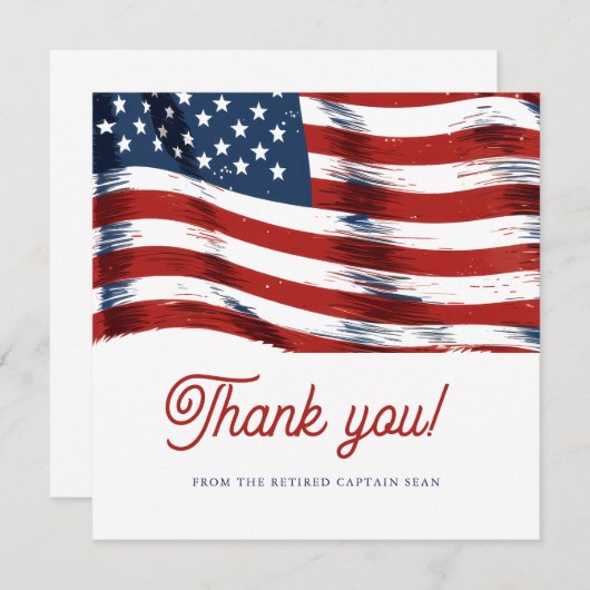 Neuere amerikanische Flagge 4. Juli Army Retiremen Dankeskarte (Vorne/Hinten)