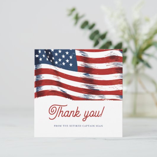 Neuere amerikanische Flagge 4. Juli Army Retiremen Dankeskarte (Stehend Vorderseite)