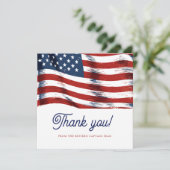 Neuere amerikanische Flagge 4. Juli Army Retiremen Dankeskarte (Stehend Vorderseite)