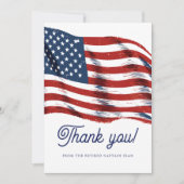 Neuere amerikanische Flagge 4. Juli Army Retiremen Dankeskarte (Vorderseite)