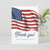 Neuere amerikanische Flagge 4. Juli Army Retiremen Dankeskarte (Stehend Vorderseite)