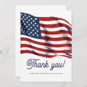 Neuere amerikanische Flagge 4. Juli Army Retiremen Dankeskarte (Vorne/Hinten)