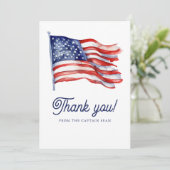 Neuere amerikanische Flagge 4. Juli Army Retiremen Dankeskarte (Stehend Vorderseite)