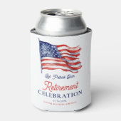 Neuere amerikanische Flagge 4. Juli Army Retiremen Dosenkühler (Kanne Vorderseite)