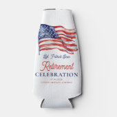 Neuere amerikanische Flagge 4. Juli Army Retiremen Flaschenkühler (Vorderseite)