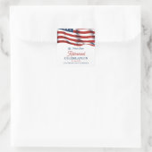 Neuere amerikanische Flagge 4. Juli Army Retiremen Quadratischer Aufkleber (Tasche)