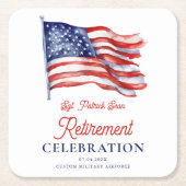 Neuere amerikanische Flagge 4. Juli Army Retiremen Rechteckiger Pappuntersetzer (Vorderseite)