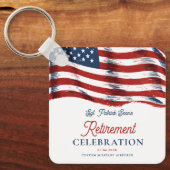 Neuere amerikanische Flagge 4. Juli Army Retiremen Schlüsselanhänger (Vorderseite)