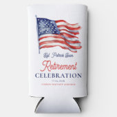 Neuere amerikanische Flagge 4. Juli Army Retiremen Selters Dosenkühler (Vorderseite)