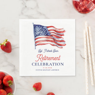 Neuere amerikanische Flagge 4. Juli Army Retiremen Serviette