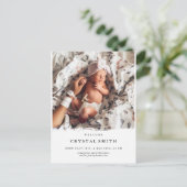 Neuere Geburtsankündigung von Fotos | Babyfotokart Einladungspostkarte (Stehend Vorderseite)