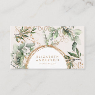 Neuere Goldene Kreise Eukalyptus Corporate Visitenkarte