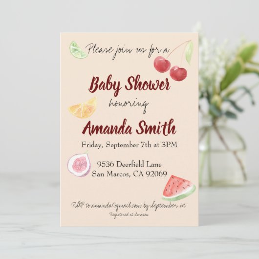 Neuere neutrale Dusche in Aquarellfarben Einladung (Stehend Vorderseite)