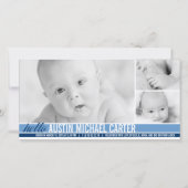 Neuere Tones Baby Boy Geburtserklärung Ankündigung (Vorderseite)