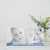 Neuere Tones Baby Boy Geburtserklärung Ankündigung (Stehend Vorderseite)