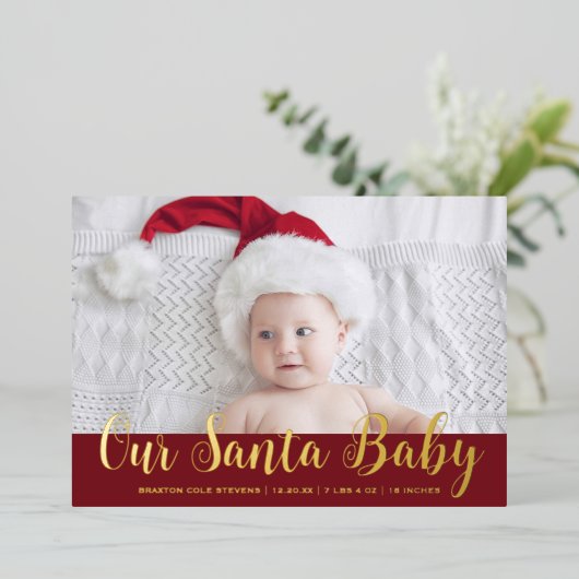 Neuere Weihnachts-Weihnachtsnachtsankündigung Folieneinladung (Stehend vorne)