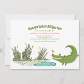 Neuerer Alligator, der weg Party geht Einladung (Vorderseite)
