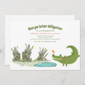 Neuerer Alligator, der weg Party geht Einladung (Vorne/Hinten)