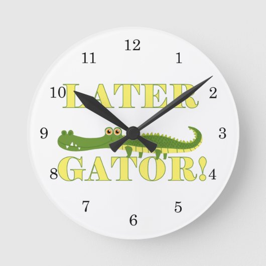 Neuerer Alligator Runde Wanduhr (Vorderseite)