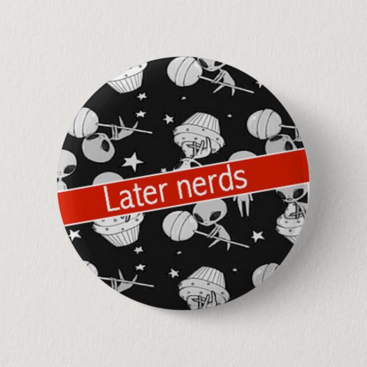 Neuerer Nerd-alienknopf Button (Vorderseite)