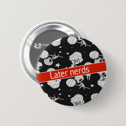 Neuerer Nerd-alienknopf Button (Vorne & Hinten)