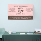 Neueröffnung des Kuchen-Logos Banner (Messeveranstaltung)