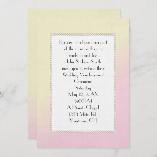 Neueröffnung von Rosa und Gelb Einladung (Vorne/Hinten)