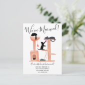 Neuerscheinung von Katzen Ankündigungspostkarte (Stehend Vorderseite)