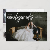 Neuerscheinungen W Horizontal 3 Foto Hochzeitsempf Einladung (Vorne/Hinten)