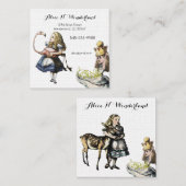 Neuerstellung der Vintagen Alice im Wunderland Quadratische Visitenkarte (Vorne/Hinten)