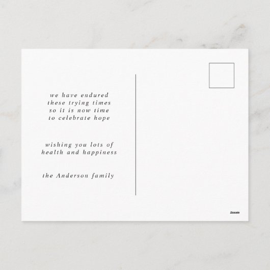 Neues Abenteuer glücklich Neujahr Urlaub Postkarte (Rückseite)