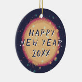 Neues Abstraktes Planet - Glück im neuen Jahr 2023 Keramik Ornament (Rechts)