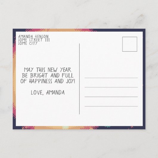 Neues Abstraktes Planet - Glück im neuen Jahr 2023 Postkarte (Rückseite)