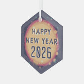 Neues Abstraktes Planet - Glück im neuen Jahr 2026 Ornament Aus Glas (Vorderseite Links)